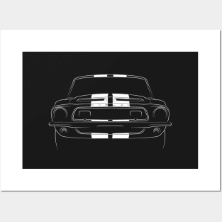 1968 Ford Mustang GT 500 - front stencil, white Posters and Art